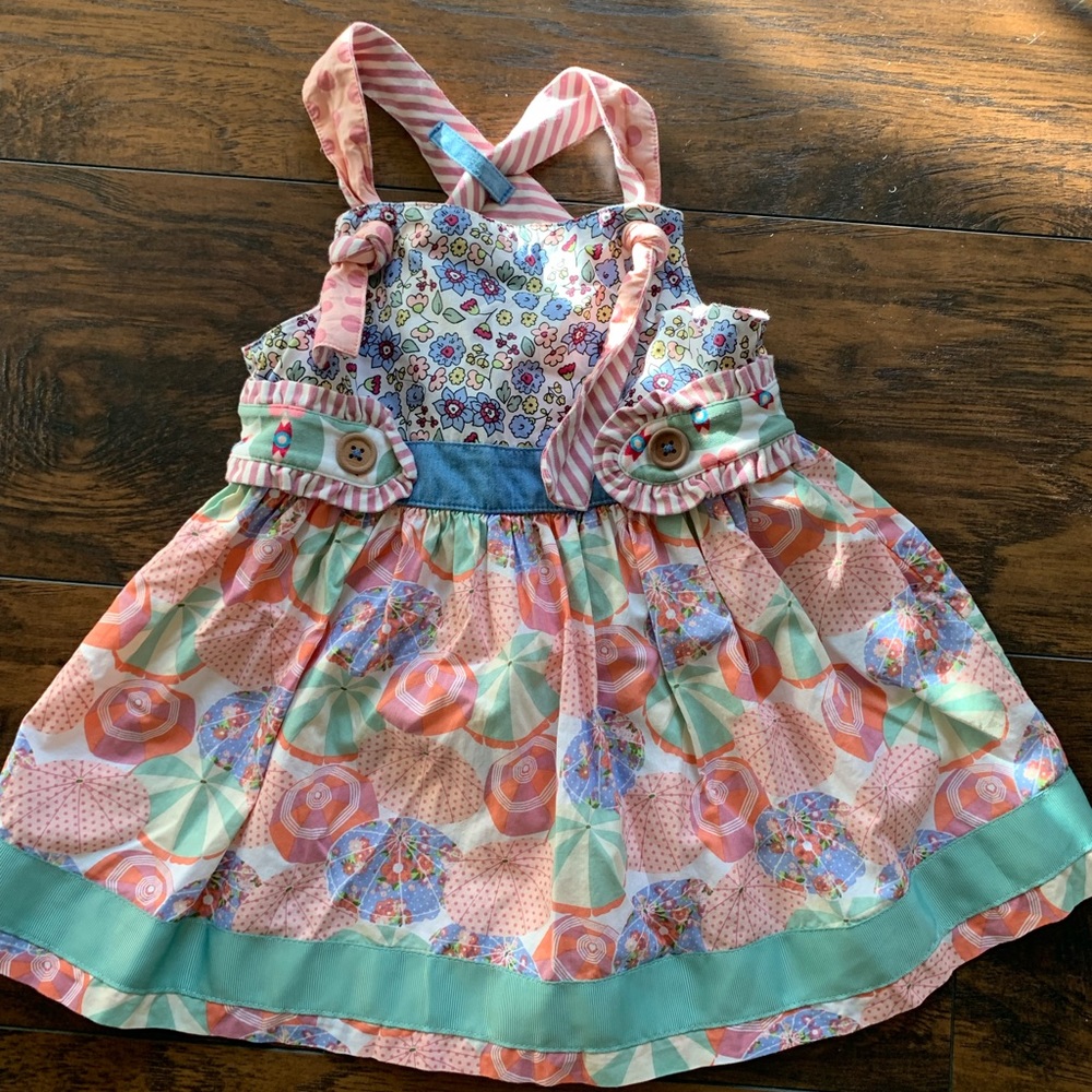 Matilda Jane Size 4 Parasol Knot Top Happy and Free collection Umbrellas